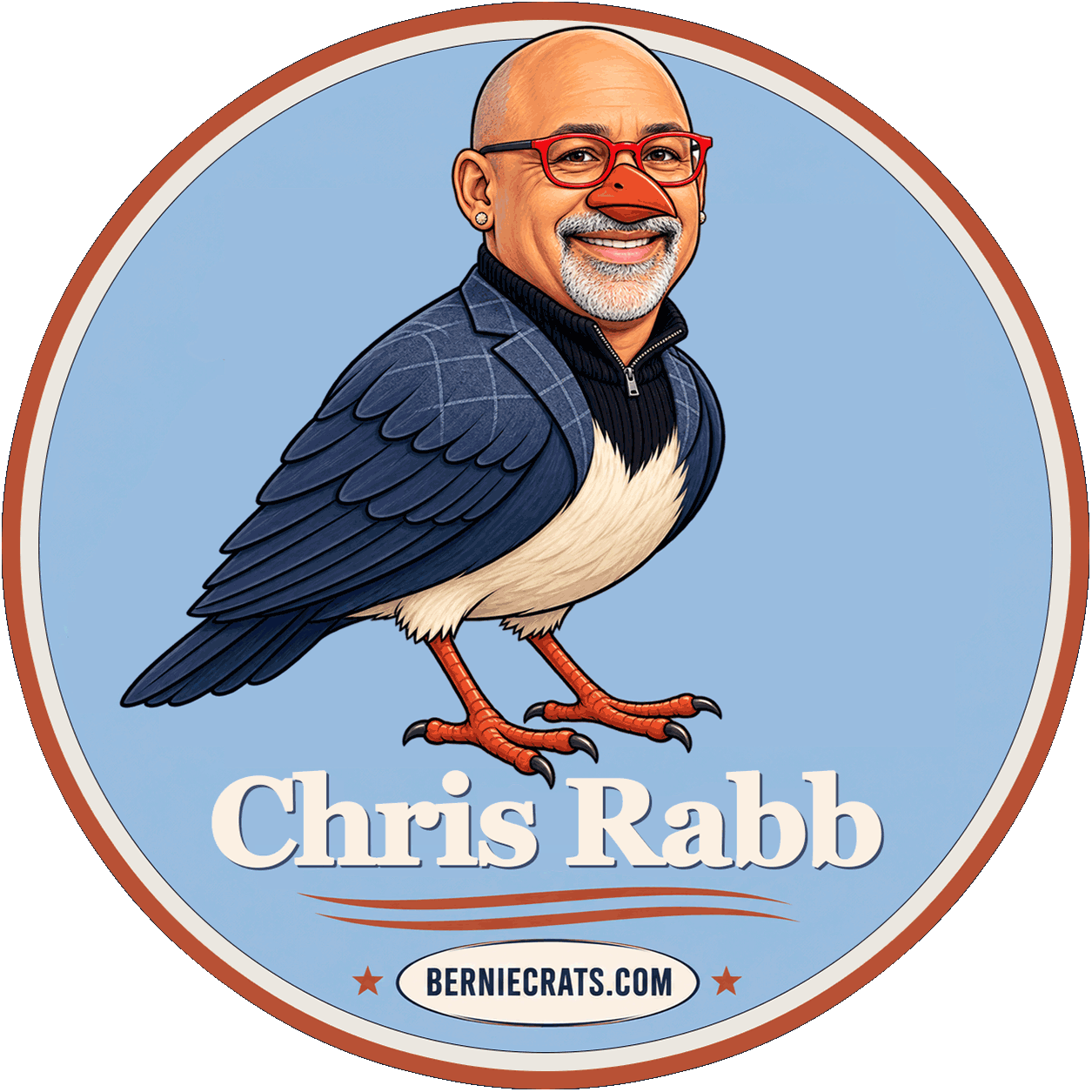 Chris Rabb illustration — BernieCrats.com