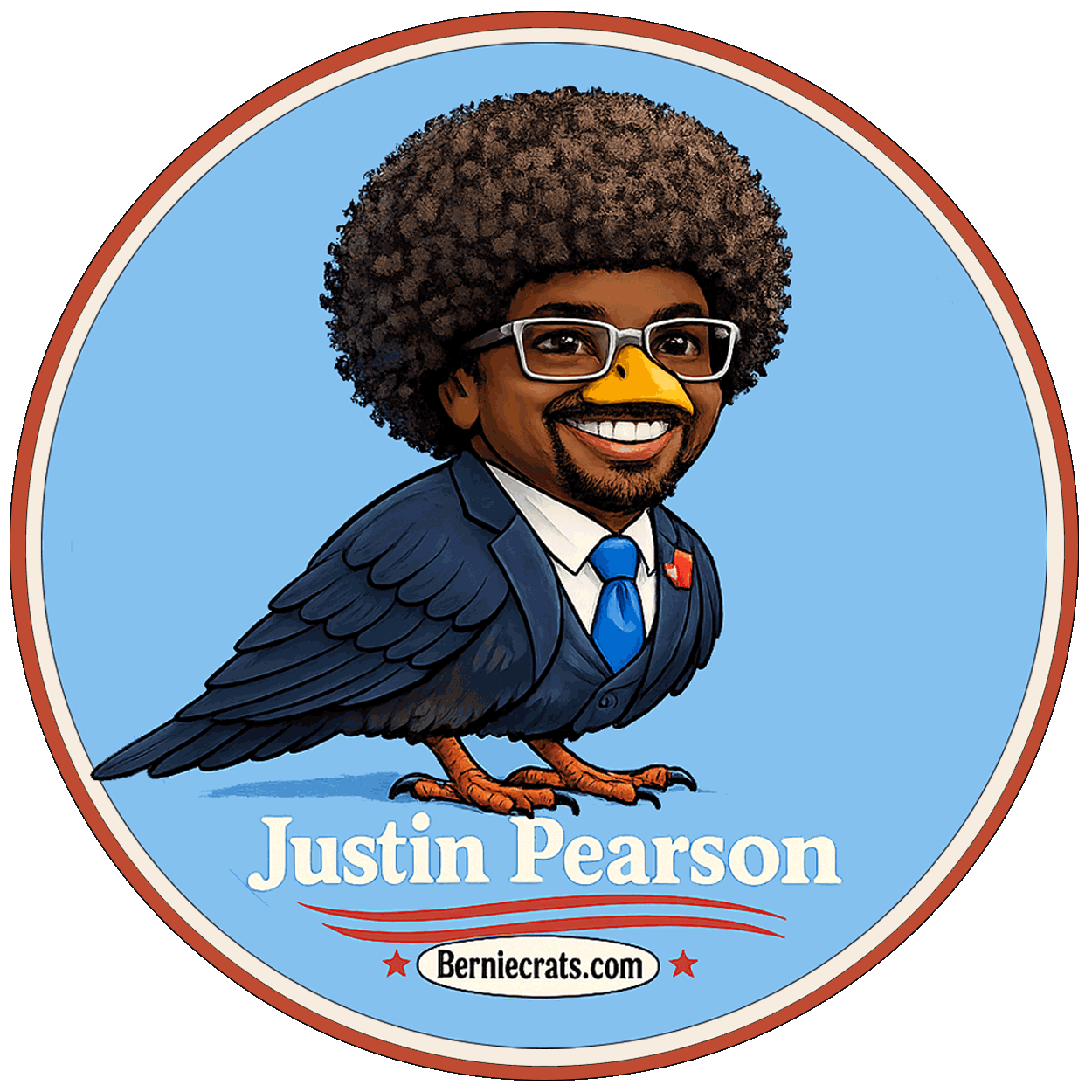 Justin Pearson illustration — BernieCrats.com