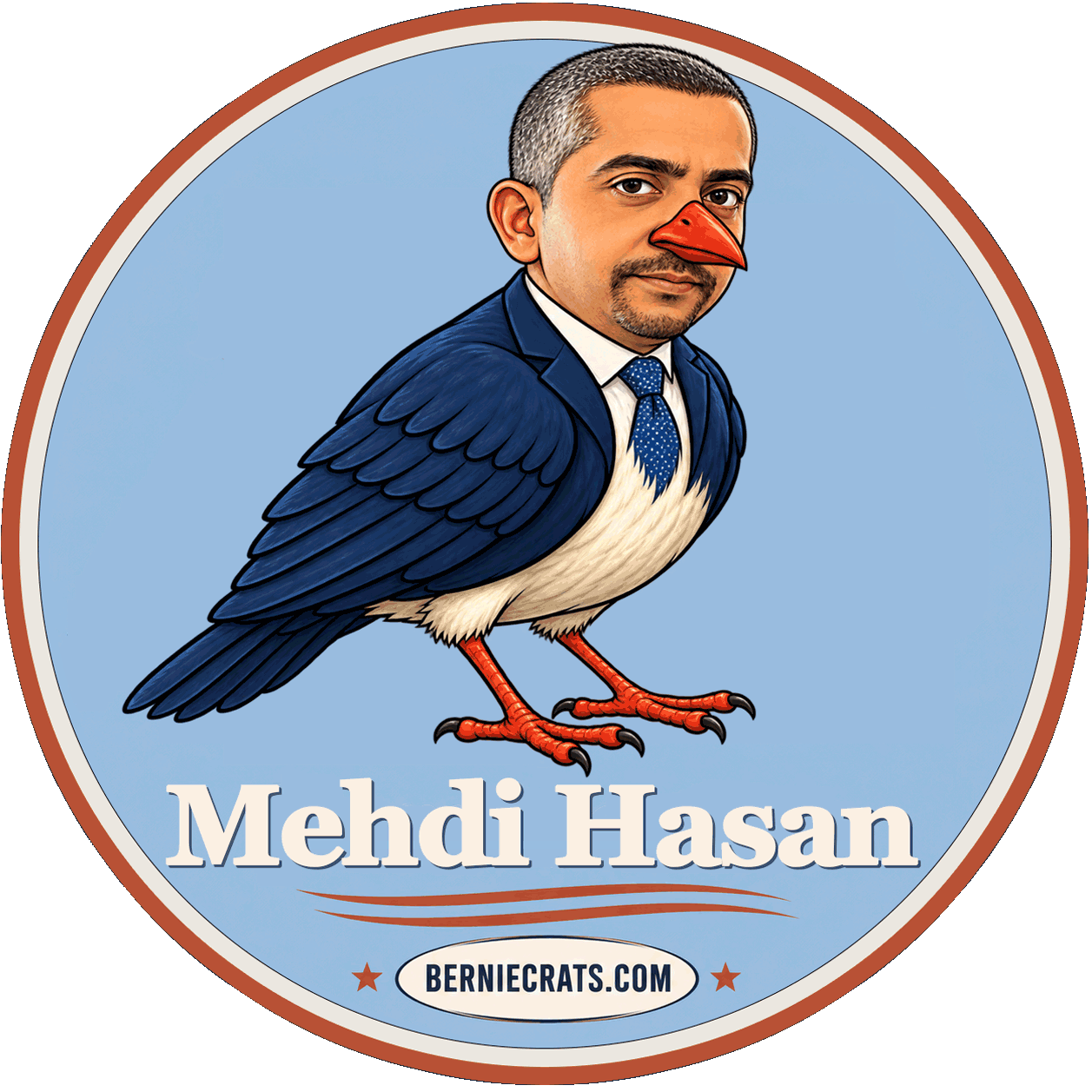 Mehdi Hasan illustration — BernieCrats.com