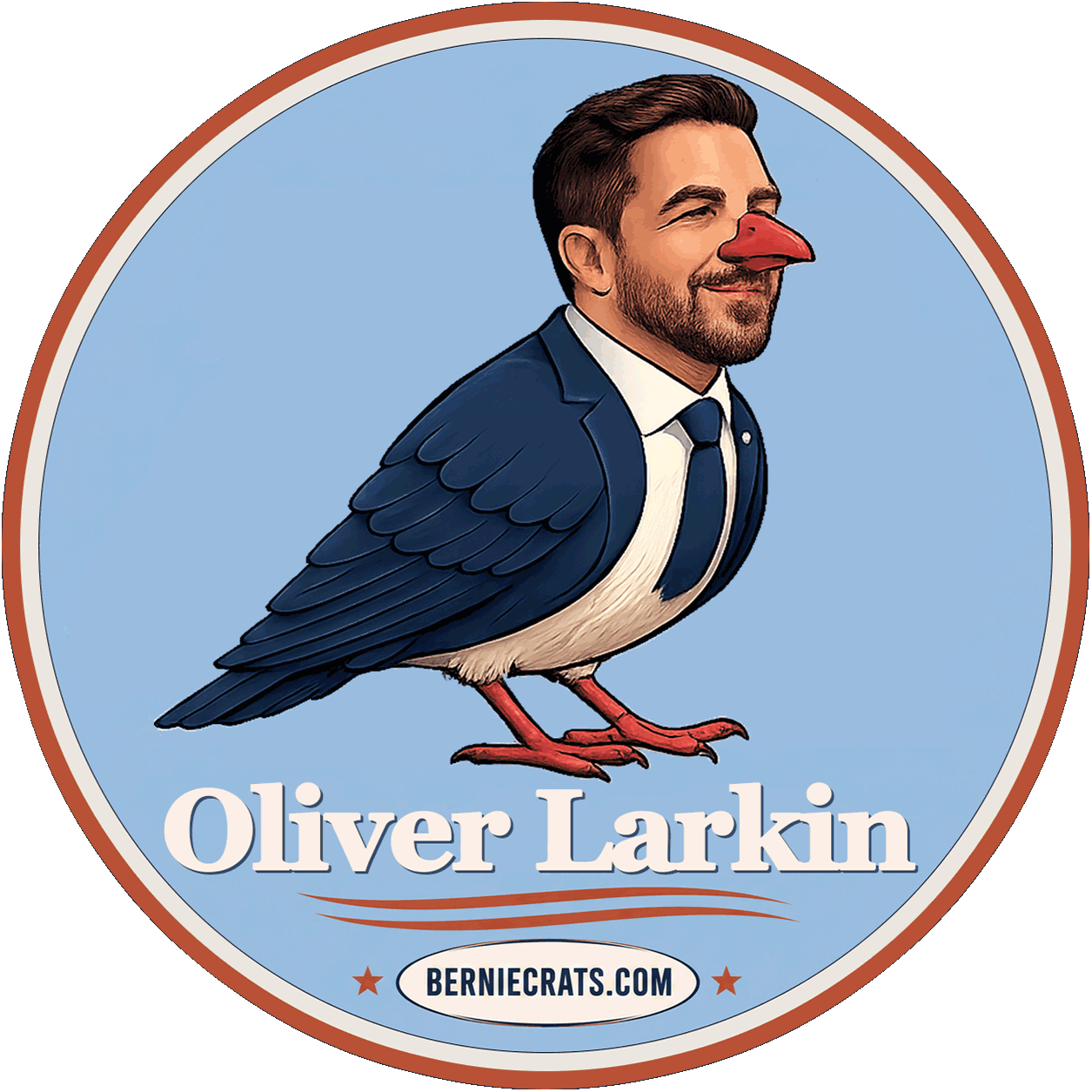 Oliver Larkin illustration — BernieCrats.com