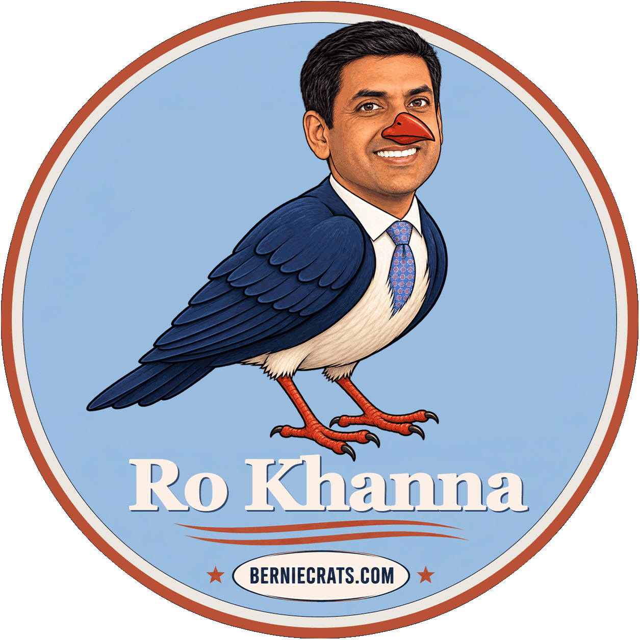 Ro Khanna illustration — BernieCrats.com