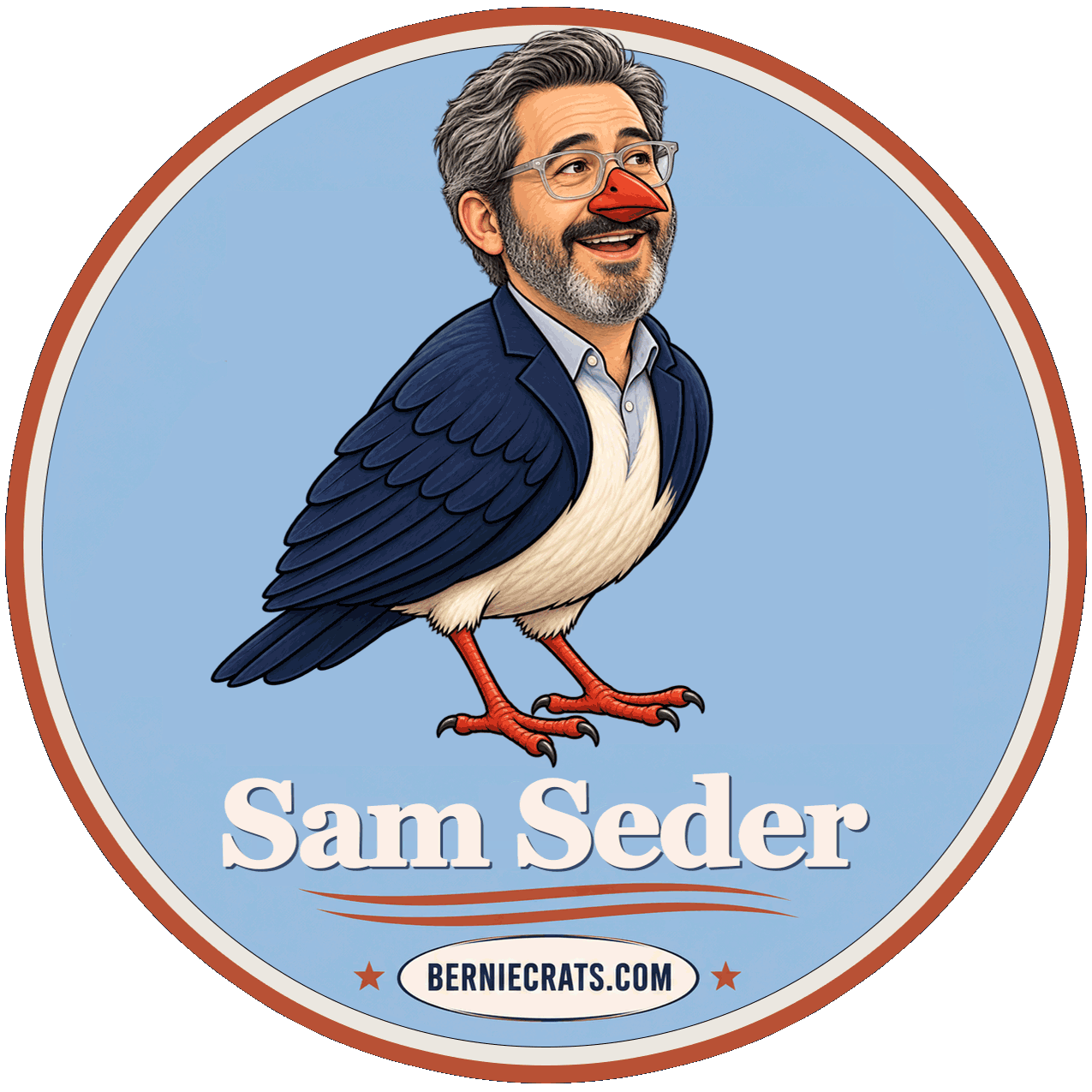 Sam Seder illustration — BernieCrats.com